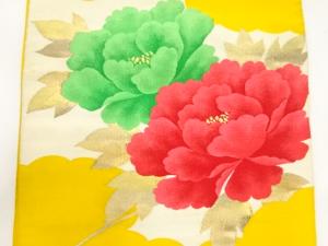 アンティーク　綴れ牡丹模様織出し名古屋帯